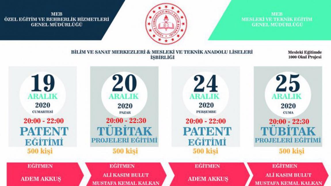 1000 OKULDA PATENT-TESCİL VE PROJE EĞİTİMLERİ BAŞLIYOR